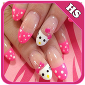Nail Art Hello Kitty Design 1
