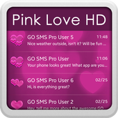 Pink Love HD for GO SMS 2.9.9