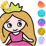 Princess Coloring Book Glitter 