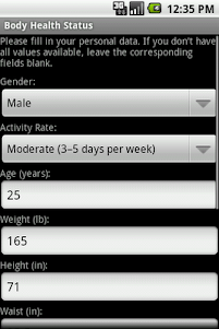 Body Health Status 1.0 screenshot 1
