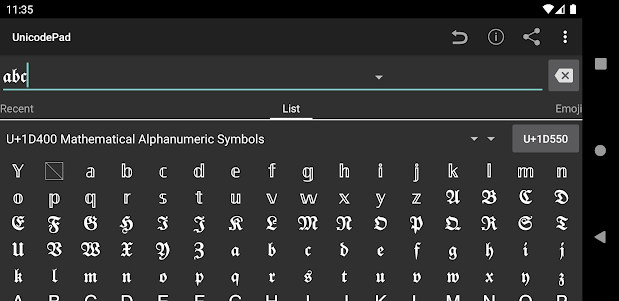 Unicode Pad  screenshot 4