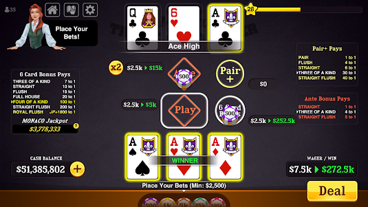 Triple Card Poker - Three Card 1.6.1 screenshot 11