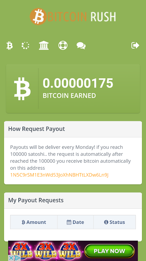 Bitcoin Rush Earn Bitcoin 1 3 Apk Download Android Productivity Apps - 