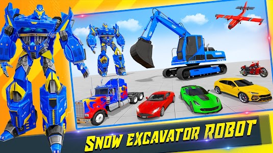 Snow Excavator Robot Car Games 88 screenshot 17