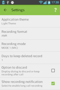 AndroRec Free Call Recorder 1.18 screenshot 2