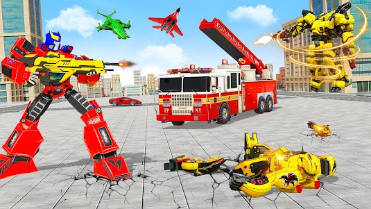 Fire Truck Robot Car Game 137 screenshot 21