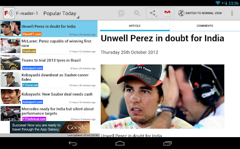 Freader1 - Formula Racing News 0.9.8.1 screenshot 7