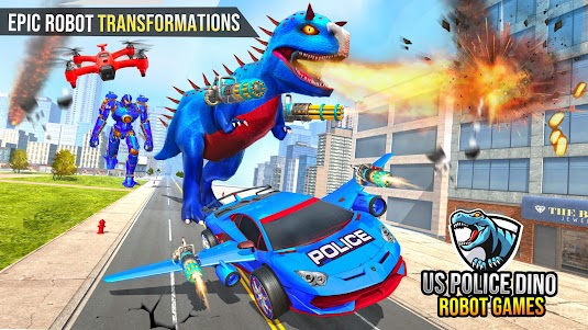 Police Dino Robot Car Games 1.7 screenshot 8