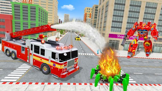 Fire Truck Robot Car Game 137 screenshot 10