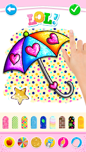 Glitter Hearts coloring and dr  screenshot 2