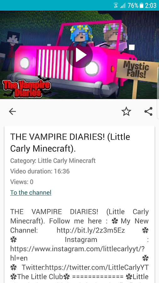 Little Carly Minecraft Video 102 Apk Download Android - faster car roblox inspriationaphmau billon