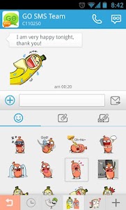 GO SMS Pro Bobo&Banana Sticker 1.1 screenshot 5