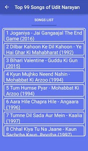 Top 99 Songs of Udit Narayan 1.0 screenshot 2