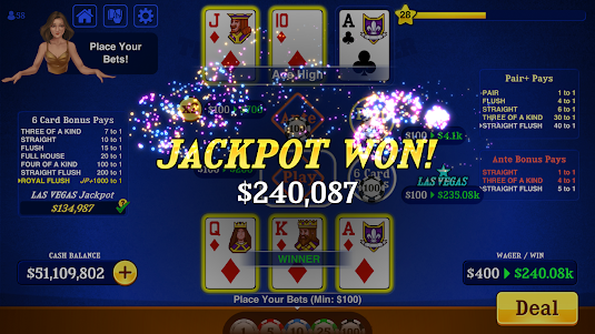 Triple Card Poker - Three Card 1.6.1 screenshot 3
