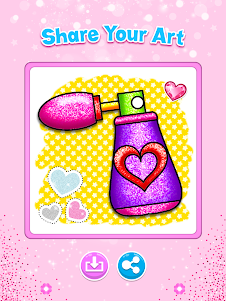 Glitter Hearts coloring and dr  screenshot 13