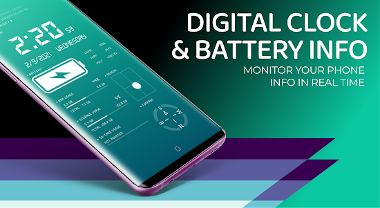 Digital Clock & Battery Charge 6.1.2 screenshot 1