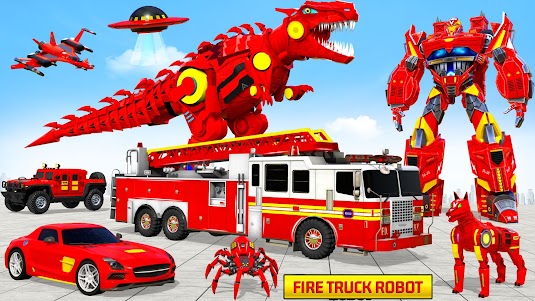 Fire Truck Robot Car Game 137 screenshot 12