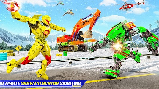 Snow Excavator Robot Car Games 88 screenshot 22