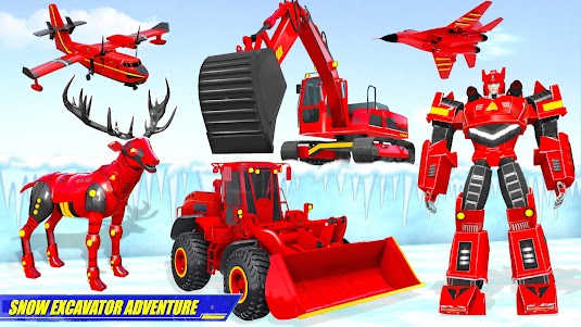 Snow Excavator Robot Car Games 88 screenshot 12