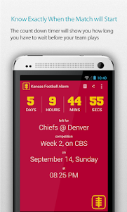 Kansas Football Alarm 1.1 screenshot 5