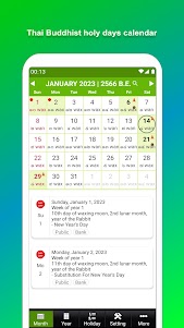 Thailand Buddhist Calendar 2.8 screenshot 1