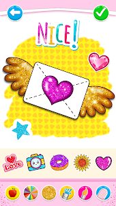 Glitter Hearts coloring and dr  screenshot 3