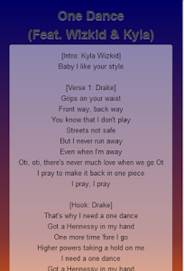Drake One Dance Lyrics 1.0 screenshot 3