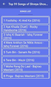 Top 99 Songs of Shreya Ghoshal 1.0 screenshot 2
