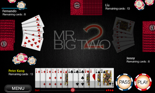 Mr. Big Two - Card game 1.2 screenshot 2
