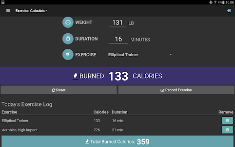 Exercise Calorie Calculator 3.0.1 screenshot 13
