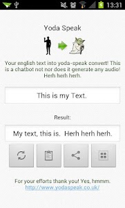 Yoda Speak 1.8 screenshot 1