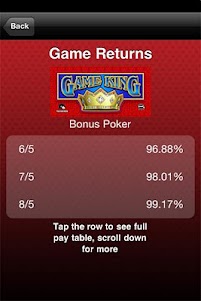 Video Poker PayTables 1.0 screenshot 4