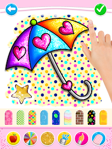 Glitter Hearts coloring and dr  screenshot 9