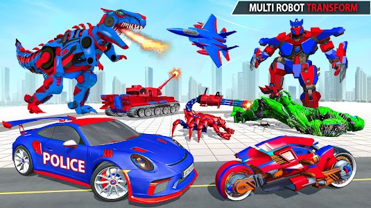 Police Dino Robot Car Games 1.7 screenshot 6
