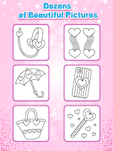 Glitter Hearts coloring and dr  screenshot 19