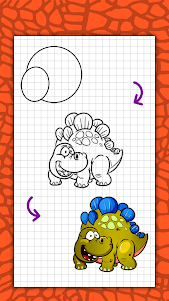 How to draw cute dinosaurs ste 3.2 screenshot 6