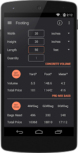 Binder - Concrete Calculator 1.6 screenshot 1
