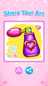 Glitter Hearts coloring and dr  screenshot 5